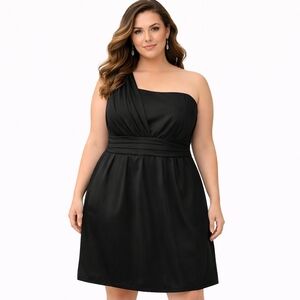 Women's Sexy Black Torrid Dress Plus Size 2 2X 2XL Black Satin